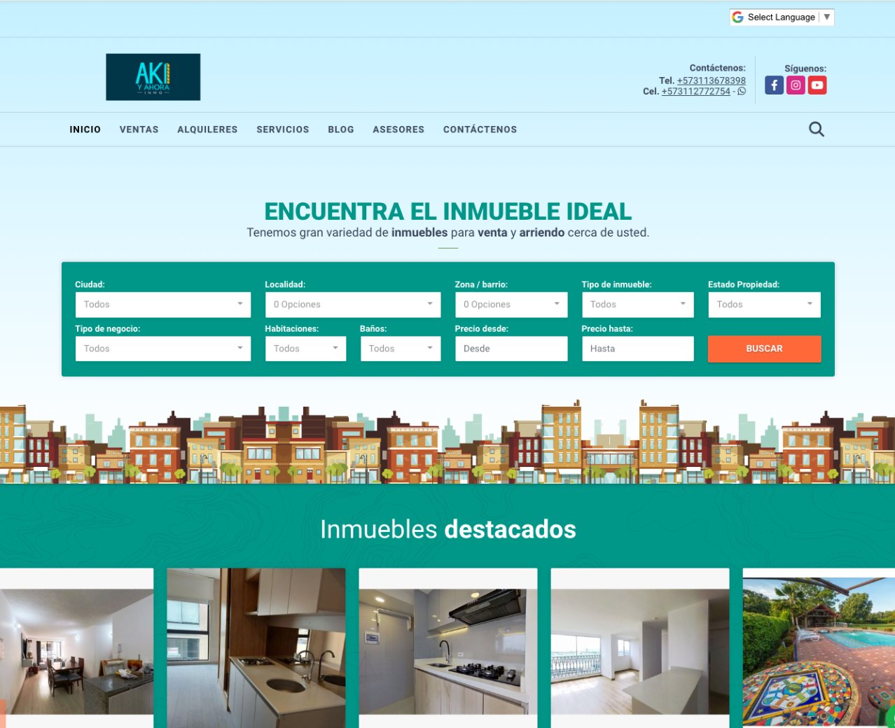 Aki y Ahora website today